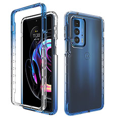 Custodia Silicone Trasparente Ultra Sottile Morbida Cover Fronte e Retro 360 Gradi Sfumato per Motorola Moto Edge S Pro 5G Blu