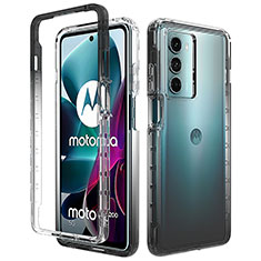 Custodia Silicone Trasparente Ultra Sottile Morbida Cover Fronte e Retro 360 Gradi Sfumato per Motorola Moto Edge S30 5G Nero