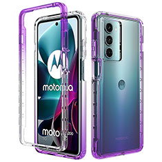 Custodia Silicone Trasparente Ultra Sottile Morbida Cover Fronte e Retro 360 Gradi Sfumato per Motorola Moto Edge S30 5G Viola
