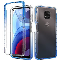 Custodia Silicone Trasparente Ultra Sottile Morbida Cover Fronte e Retro 360 Gradi Sfumato per Motorola Moto G Power (2021) Blu