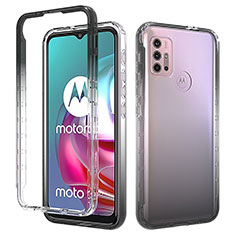 Custodia Silicone Trasparente Ultra Sottile Morbida Cover Fronte e Retro 360 Gradi Sfumato per Motorola Moto G10 Nero