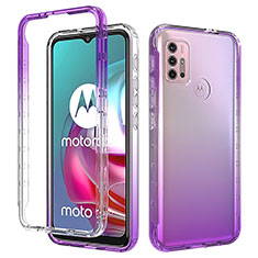 Custodia Silicone Trasparente Ultra Sottile Morbida Cover Fronte e Retro 360 Gradi Sfumato per Motorola Moto G30 Viola