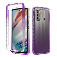 Custodia Silicone Trasparente Ultra Sottile Morbida Cover Fronte e Retro 360 Gradi Sfumato per Motorola Moto G40 Fusion Viola