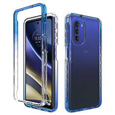 Custodia Silicone Trasparente Ultra Sottile Morbida Cover Fronte e Retro 360 Gradi Sfumato per Motorola Moto G51 5G Blu