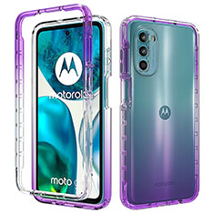 Custodia Silicone Trasparente Ultra Sottile Morbida Cover Fronte e Retro 360 Gradi Sfumato per Motorola MOTO G52 Viola