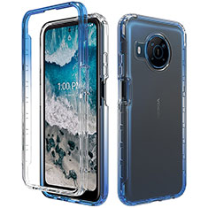 Custodia Silicone Trasparente Ultra Sottile Morbida Cover Fronte e Retro 360 Gradi Sfumato per Nokia X100 5G Blu