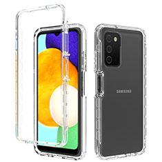 Custodia Silicone Trasparente Ultra Sottile Morbida Cover Fronte e Retro 360 Gradi Sfumato per Samsung Galaxy A02s Chiaro
