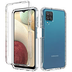 Custodia Silicone Trasparente Ultra Sottile Morbida Cover Fronte e Retro 360 Gradi Sfumato per Samsung Galaxy A12 Chiaro