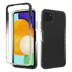 Custodia Silicone Trasparente Ultra Sottile Morbida Cover Fronte e Retro 360 Gradi Sfumato per Samsung Galaxy A22s 5G Grigio Scuro