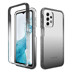 Custodia Silicone Trasparente Ultra Sottile Morbida Cover Fronte e Retro 360 Gradi Sfumato per Samsung Galaxy A23 5G Grigio Scuro