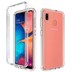 Custodia Silicone Trasparente Ultra Sottile Morbida Cover Fronte e Retro 360 Gradi Sfumato per Samsung Galaxy A30 Chiaro