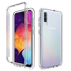 Custodia Silicone Trasparente Ultra Sottile Morbida Cover Fronte e Retro 360 Gradi Sfumato per Samsung Galaxy A50 Chiaro