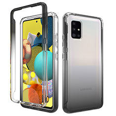 Custodia Silicone Trasparente Ultra Sottile Morbida Cover Fronte e Retro 360 Gradi Sfumato per Samsung Galaxy A51 4G Grigio Scuro