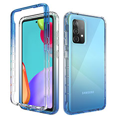 Custodia Silicone Trasparente Ultra Sottile Morbida Cover Fronte e Retro 360 Gradi Sfumato per Samsung Galaxy A52 4G Blu