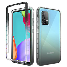 Custodia Silicone Trasparente Ultra Sottile Morbida Cover Fronte e Retro 360 Gradi Sfumato per Samsung Galaxy A52s 5G Grigio Scuro
