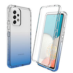 Custodia Silicone Trasparente Ultra Sottile Morbida Cover Fronte e Retro 360 Gradi Sfumato per Samsung Galaxy A53 5G Blu