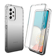 Custodia Silicone Trasparente Ultra Sottile Morbida Cover Fronte e Retro 360 Gradi Sfumato per Samsung Galaxy A53 5G Grigio Scuro