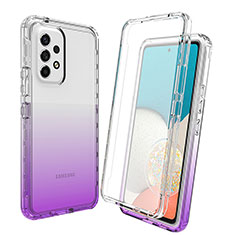 Custodia Silicone Trasparente Ultra Sottile Morbida Cover Fronte e Retro 360 Gradi Sfumato per Samsung Galaxy A53 5G Viola