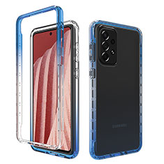 Custodia Silicone Trasparente Ultra Sottile Morbida Cover Fronte e Retro 360 Gradi Sfumato per Samsung Galaxy A73 5G Blu