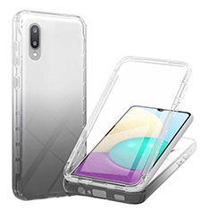 Custodia Silicone Trasparente Ultra Sottile Morbida Cover Fronte e Retro 360 Gradi Sfumato per Samsung Galaxy M02 Nero