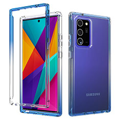 Custodia Silicone Trasparente Ultra Sottile Morbida Cover Fronte e Retro 360 Gradi Sfumato per Samsung Galaxy Note 20 Ultra 5G Blu
