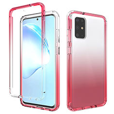 Custodia Silicone Trasparente Ultra Sottile Morbida Cover Fronte e Retro 360 Gradi Sfumato per Samsung Galaxy S20 Plus Rosso