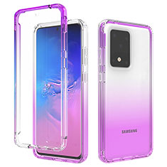Custodia Silicone Trasparente Ultra Sottile Morbida Cover Fronte e Retro 360 Gradi Sfumato per Samsung Galaxy S20 Ultra 5G Viola
