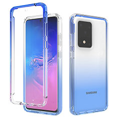 Custodia Silicone Trasparente Ultra Sottile Morbida Cover Fronte e Retro 360 Gradi Sfumato per Samsung Galaxy S20 Ultra Blu