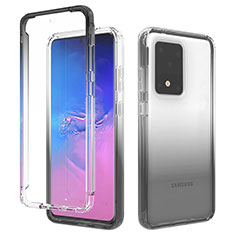 Custodia Silicone Trasparente Ultra Sottile Morbida Cover Fronte e Retro 360 Gradi Sfumato per Samsung Galaxy S20 Ultra Grigio Scuro