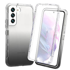 Custodia Silicone Trasparente Ultra Sottile Morbida Cover Fronte e Retro 360 Gradi Sfumato per Samsung Galaxy S22 Plus 5G Nero