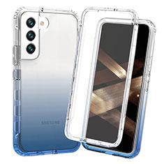 Custodia Silicone Trasparente Ultra Sottile Morbida Cover Fronte e Retro 360 Gradi Sfumato per Samsung Galaxy S24 5G Blu
