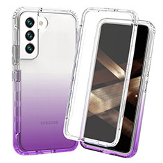 Custodia Silicone Trasparente Ultra Sottile Morbida Cover Fronte e Retro 360 Gradi Sfumato per Samsung Galaxy S24 5G Viola