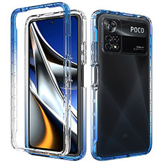 Custodia Silicone Trasparente Ultra Sottile Morbida Cover Fronte e Retro 360 Gradi Sfumato per Xiaomi Poco X4 Pro 5G Blu