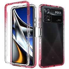 Custodia Silicone Trasparente Ultra Sottile Morbida Cover Fronte e Retro 360 Gradi Sfumato per Xiaomi Poco X4 Pro 5G Rosso