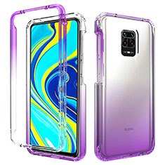 Custodia Silicone Trasparente Ultra Sottile Morbida Cover Fronte e Retro 360 Gradi Sfumato per Xiaomi Redmi Note 9 Pro Max Viola