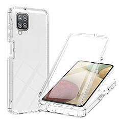 Custodia Silicone Trasparente Ultra Sottile Morbida Cover Fronte e Retro 360 Gradi Sfumato YB1 per Samsung Galaxy A12 Chiaro