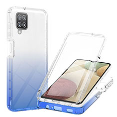 Custodia Silicone Trasparente Ultra Sottile Morbida Cover Fronte e Retro 360 Gradi Sfumato YB1 per Samsung Galaxy M12 Blu