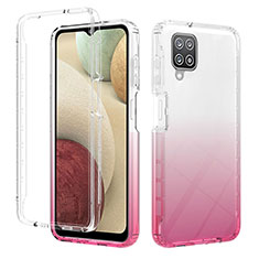 Custodia Silicone Trasparente Ultra Sottile Morbida Cover Fronte e Retro 360 Gradi Sfumato YB2 per Samsung Galaxy A12 Nacho Rosa