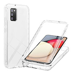 Custodia Silicone Trasparente Ultra Sottile Morbida Cover Fronte e Retro 360 Gradi Sfumato ZJ1 per Samsung Galaxy A02s Chiaro