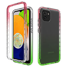 Custodia Silicone Trasparente Ultra Sottile Morbida Cover Fronte e Retro 360 Gradi Sfumato ZJ1 per Samsung Galaxy A03 Multicolore