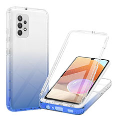 Custodia Silicone Trasparente Ultra Sottile Morbida Cover Fronte e Retro 360 Gradi Sfumato ZJ1 per Samsung Galaxy A32 5G Blu