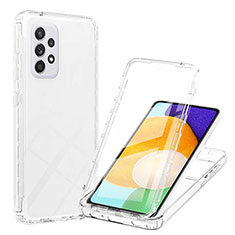 Custodia Silicone Trasparente Ultra Sottile Morbida Cover Fronte e Retro 360 Gradi Sfumato ZJ1 per Samsung Galaxy A52 5G Chiaro