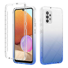 Custodia Silicone Trasparente Ultra Sottile Morbida Cover Fronte e Retro 360 Gradi Sfumato ZJ2 per Samsung Galaxy A32 5G Blu