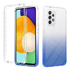 Custodia Silicone Trasparente Ultra Sottile Morbida Cover Fronte e Retro 360 Gradi Sfumato ZJ2 per Samsung Galaxy A52 5G Blu