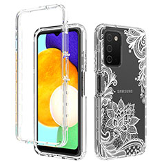 Custodia Silicone Trasparente Ultra Sottile Morbida Cover Fronte e Retro 360 JX4 per Samsung Galaxy A02s Bianco
