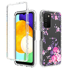 Custodia Silicone Trasparente Ultra Sottile Morbida Cover Fronte e Retro 360 JX4 per Samsung Galaxy M02s Rosa