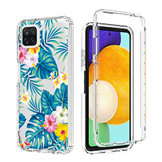 Custodia Silicone Trasparente Ultra Sottile Morbida Cover Fronte e Retro 360 per Samsung Galaxy A22 5G Cielo Blu