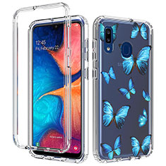 Custodia Silicone Trasparente Ultra Sottile Morbida Cover Fronte e Retro 360 per Samsung Galaxy A30 Blu