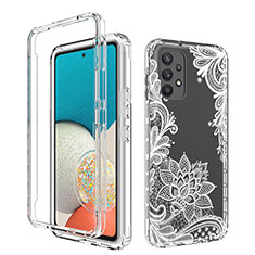 Custodia Silicone Trasparente Ultra Sottile Morbida Cover Fronte e Retro 360 per Samsung Galaxy A53 5G Bianco