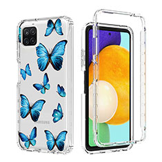 Custodia Silicone Trasparente Ultra Sottile Morbida Cover Fronte e Retro 360 per Samsung Galaxy F42 5G Blu